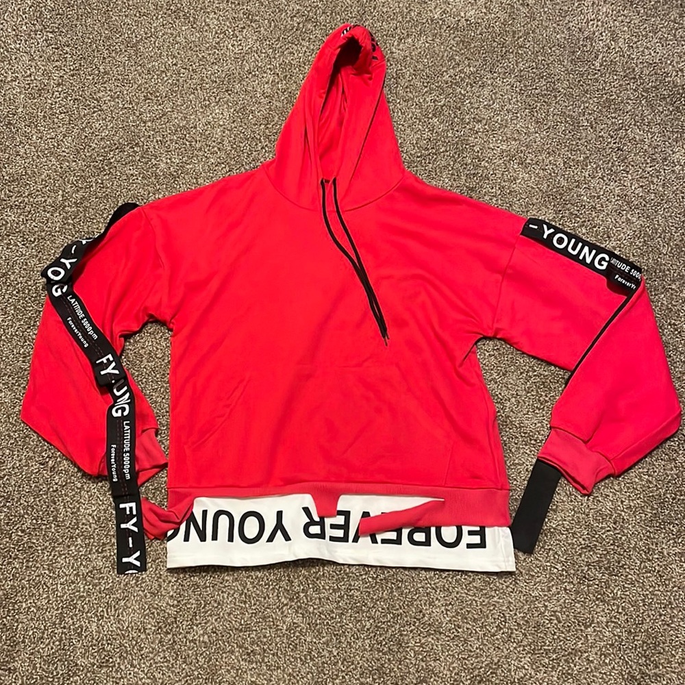 DUDHUH Women's Fashion Hoodie Casual Graphic Techwear Streetwear. Size M.